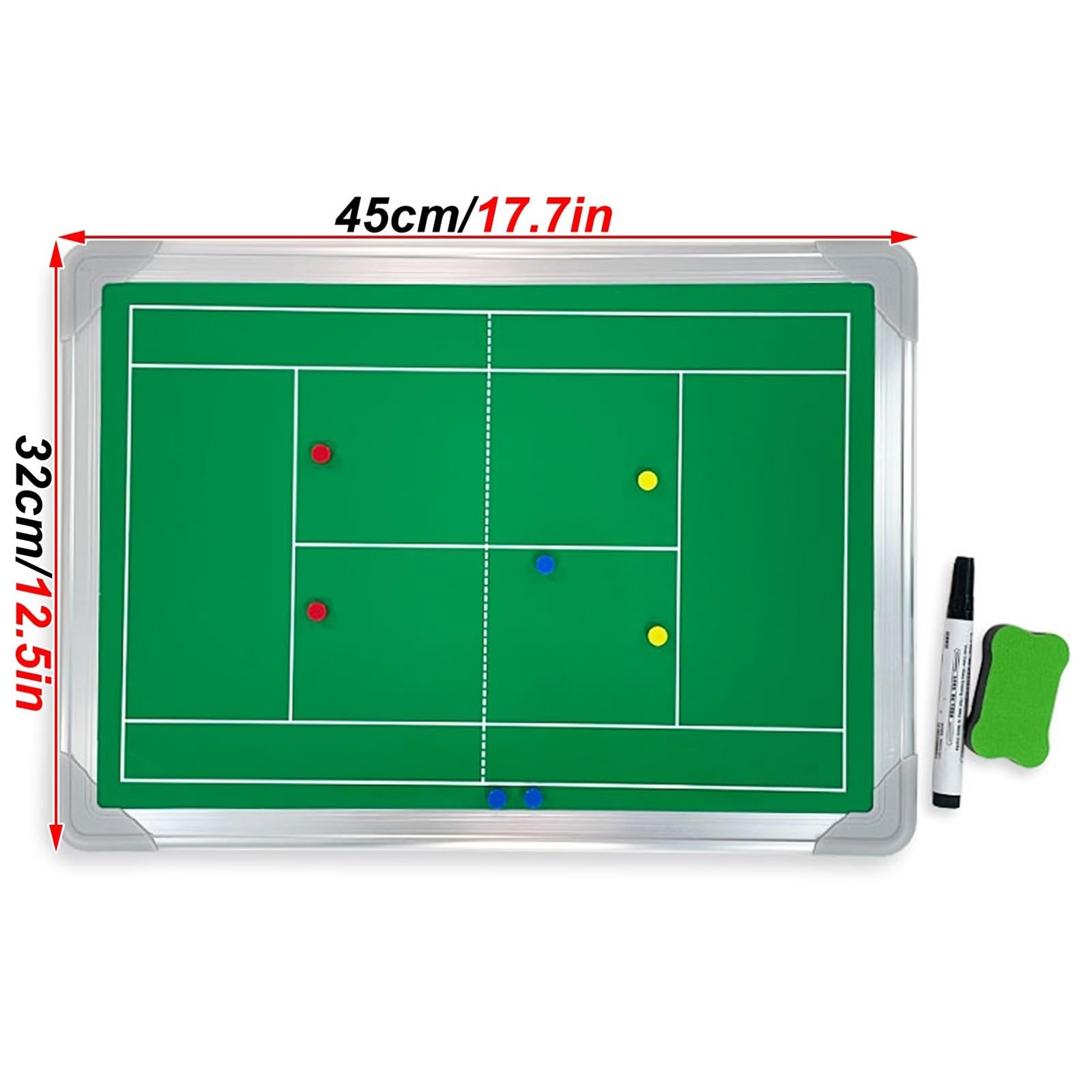 Lavagna Tattica per Tennis, Lavagna Magnetica per Allenatori | Design Bifacciale, Facile da Scrivere e Cancellare, per Allenamenti e Gare