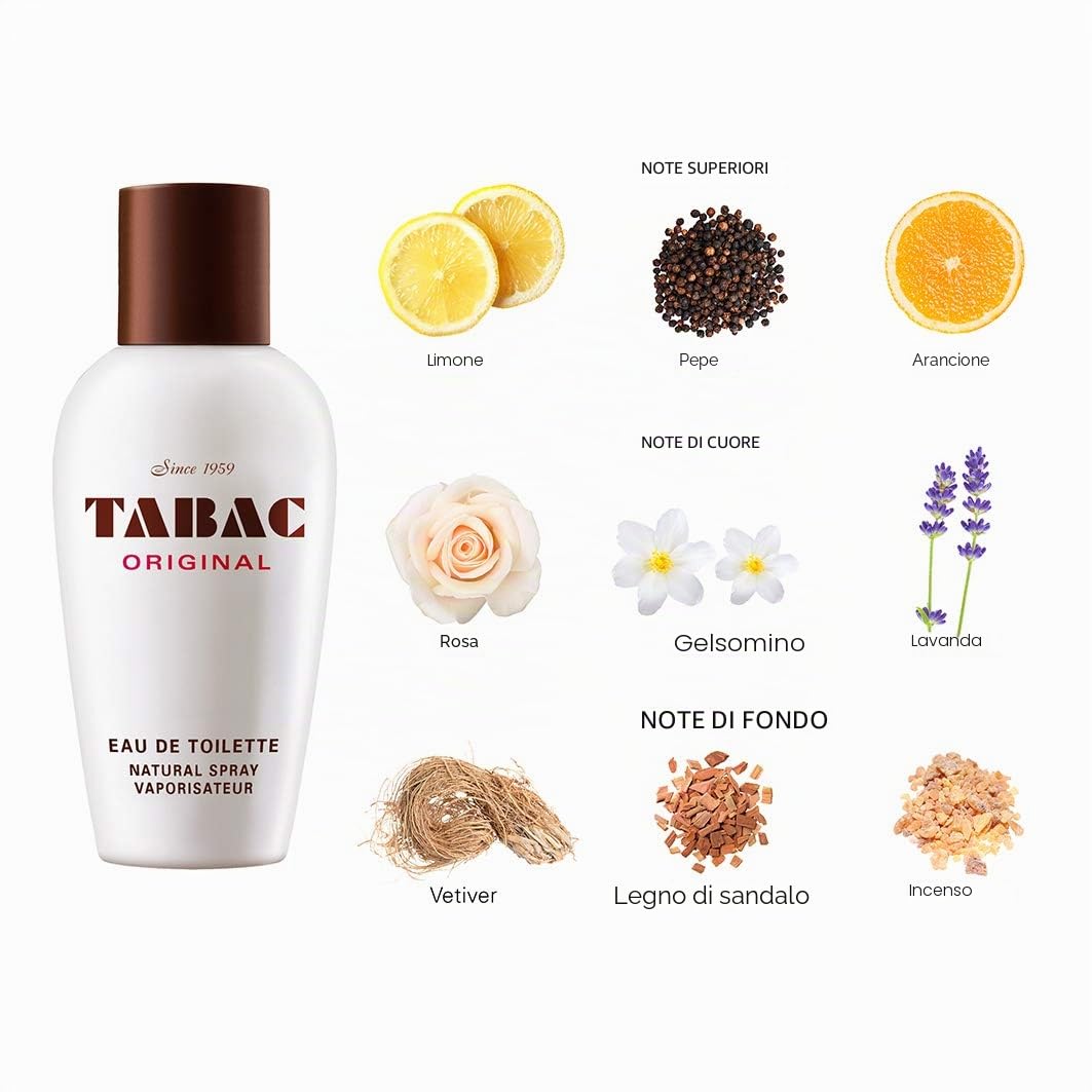 Tabac® Original I Eau de Toilette originale dal 1959 Maschile marcante e incomparabile profumo uomo senza tempo I Vaporizzatore 100 ml