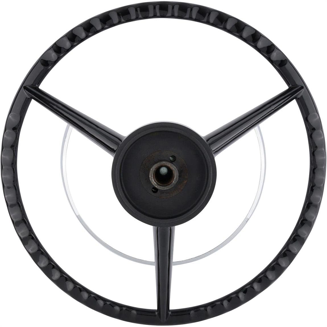 Speedway Motors Steering Wheel with Horn Ring & Center Cap Compatible with 1956-1957 Ford Thunderbird, 15 Inch Black Replacement Wheel Fits Original Column & Uses Factory Hardware