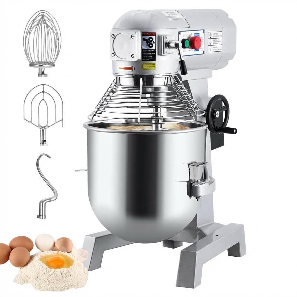 Photo 1 of 30Qt Commercial Food Mixer, Commercial Stand Mixer with 3 Speeds Adjustable, Stainless Bowl Durable Electric Mixer with Timer, Whisk and Dough Hook for Bakery Pizzeria