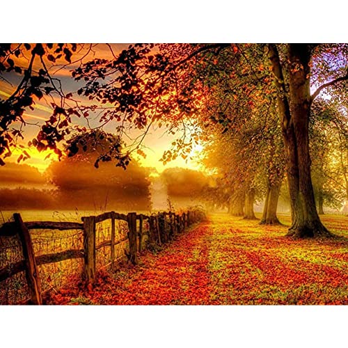 Kit Diamant Peinture par Numéro Arbre au Coucher du Soleil 60x120 cm