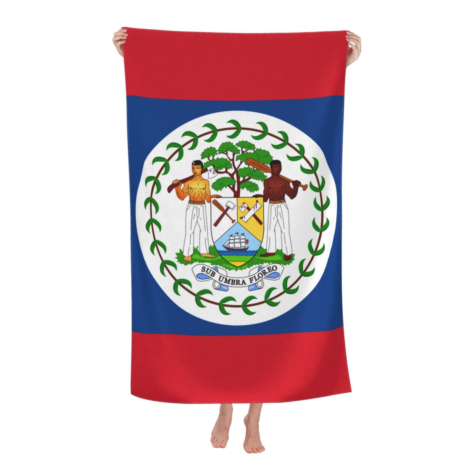 LSRCPD Beach Towel Flag of Belize Microfiber Beach Towels Blanket Oversized Tropical Big Extra Large XL Pool Towels Quick Dry Sandproof for Women Girls Kids