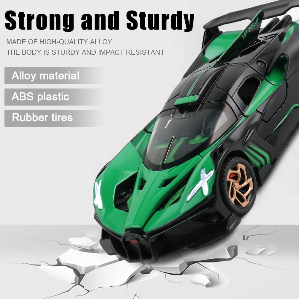 Sky Tech® Bugatti Bolide Sports SUV Car 1:32 Scale Model Car Exclusive Alloy Metal Pull Back Die-cast Diecast Metal Pullback Toy Openable Doors & Light Music Best Gifts Kids【Colors as Per Stock 】 4