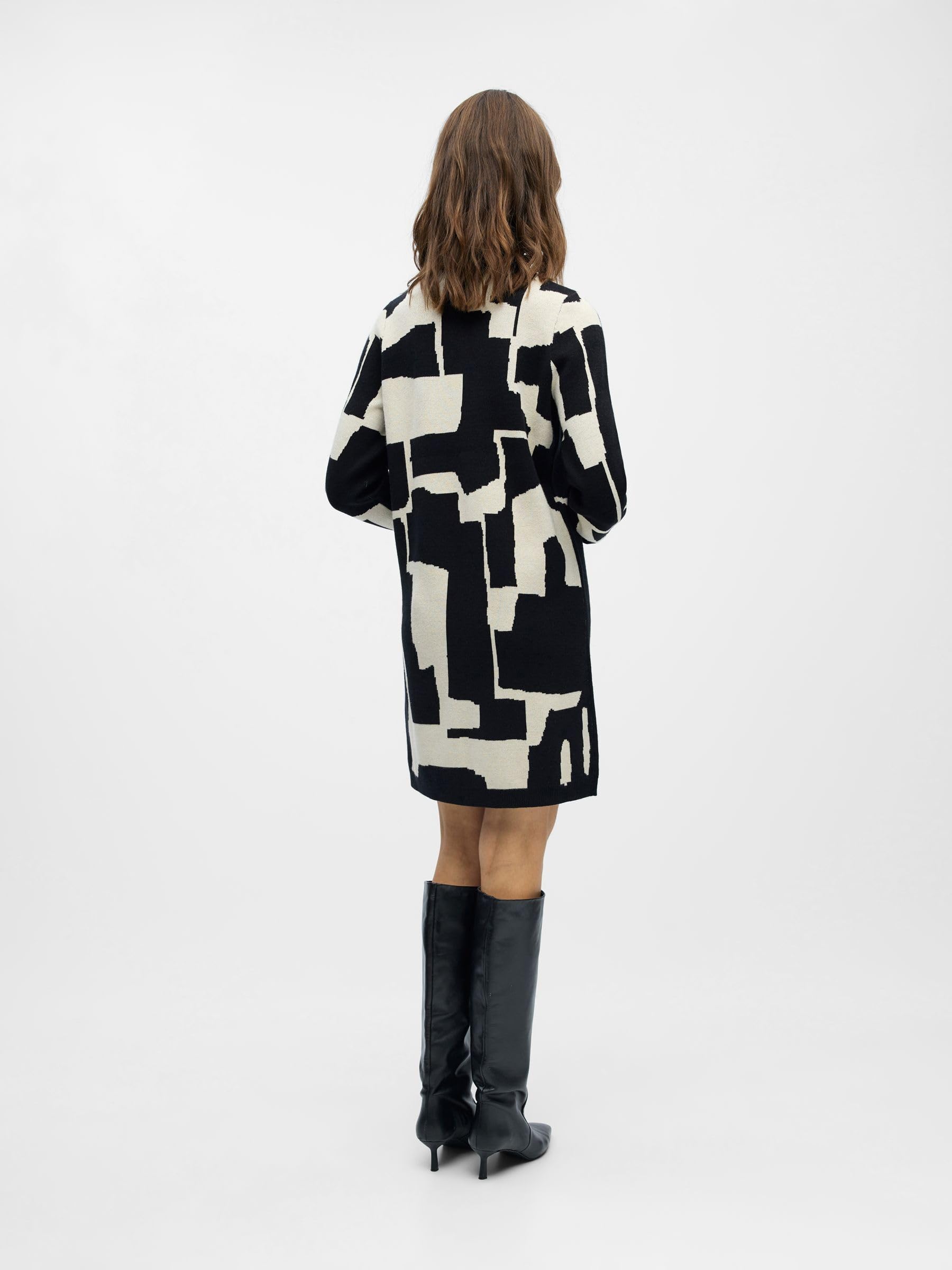 Object Objray L/S Knit Rollneck Dress Robe objray L/S à col roulé AOP Noos Femme (Lot de 1)