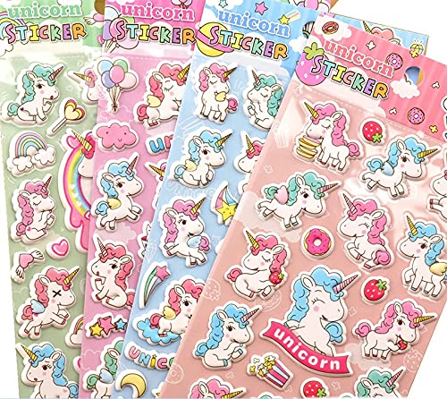 Ji and Ja® Unicorn Theme Cute Sticker (10 Sheets) (Random Design) 3D Puffy Stickers for Kids, Teachers as Reward Craft Scrapbooking Pinata fillers Wall Sticker Birthday Return Gift for Kids (B0CR7PN7GL) Amazon Price History, Amazon Price Tracker