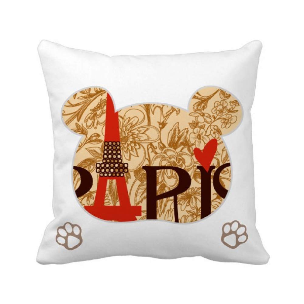 Housse de coussin Tour Eiffel Paris taie carrée déco France vintage