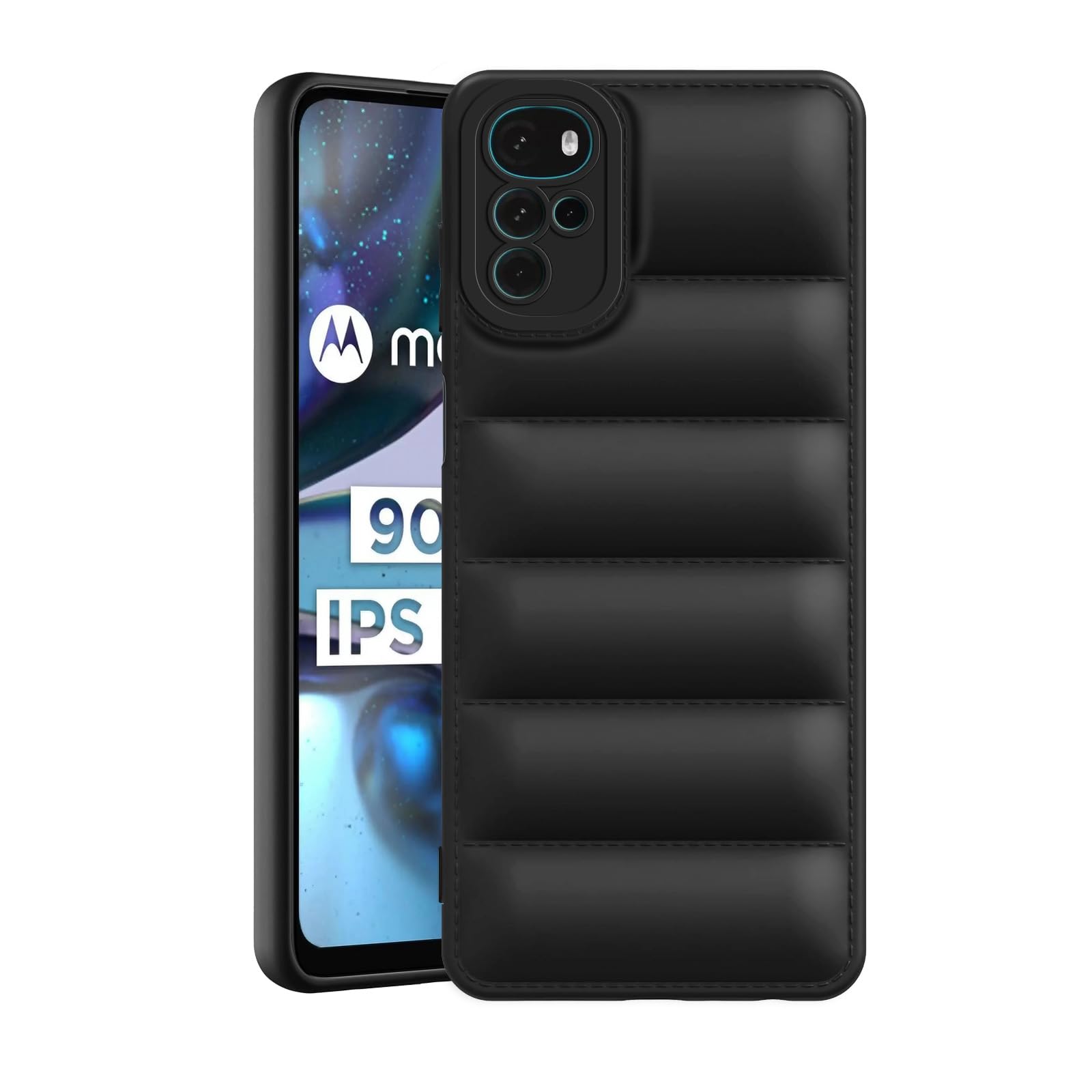 Amazon Brand - Solimo Puffer Case Camera Protection Soft Back Cover for Motorola Moto G22 - Black (B0CV55Q11S) Amazon Price History, Amazon Price Tracker
