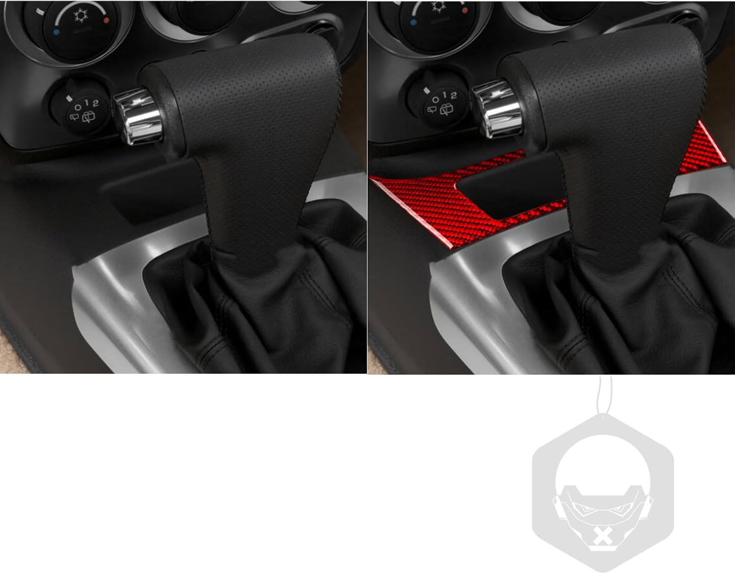 Auto Gear Shift Storage Box Surround Panel Cover Interior Trim Sticker Cover Compatible with Hummer H3 2006 2007 2008 2009 2010 Real Carbon Fiber Accessories Red