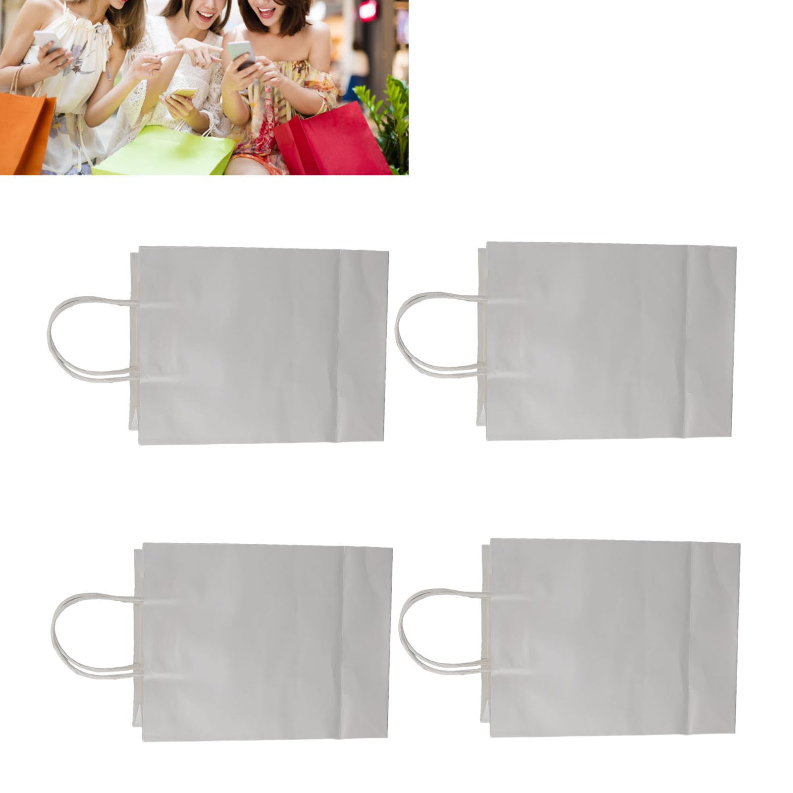 50 sacchetti regalo in carta kraft con manico, versatile borsa per la spesa in carta kraft per regali di nozze, borsa merchandising di grande capacità per abbigliamento, artigianato da asporto