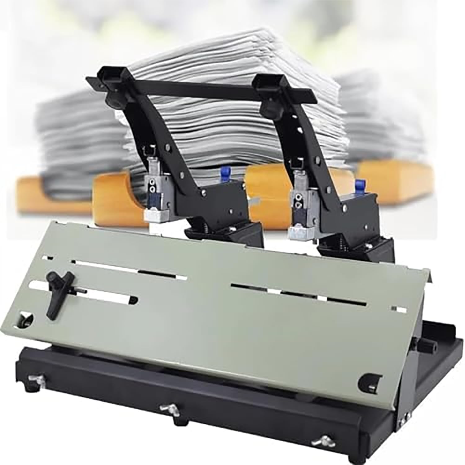 ZHJOPP Manual Stapler Heavy Duty Stapler, Double-Head Stapler with Press Handle, 60 Sheets Number Of Binding Pages and 10mm Binding Depth