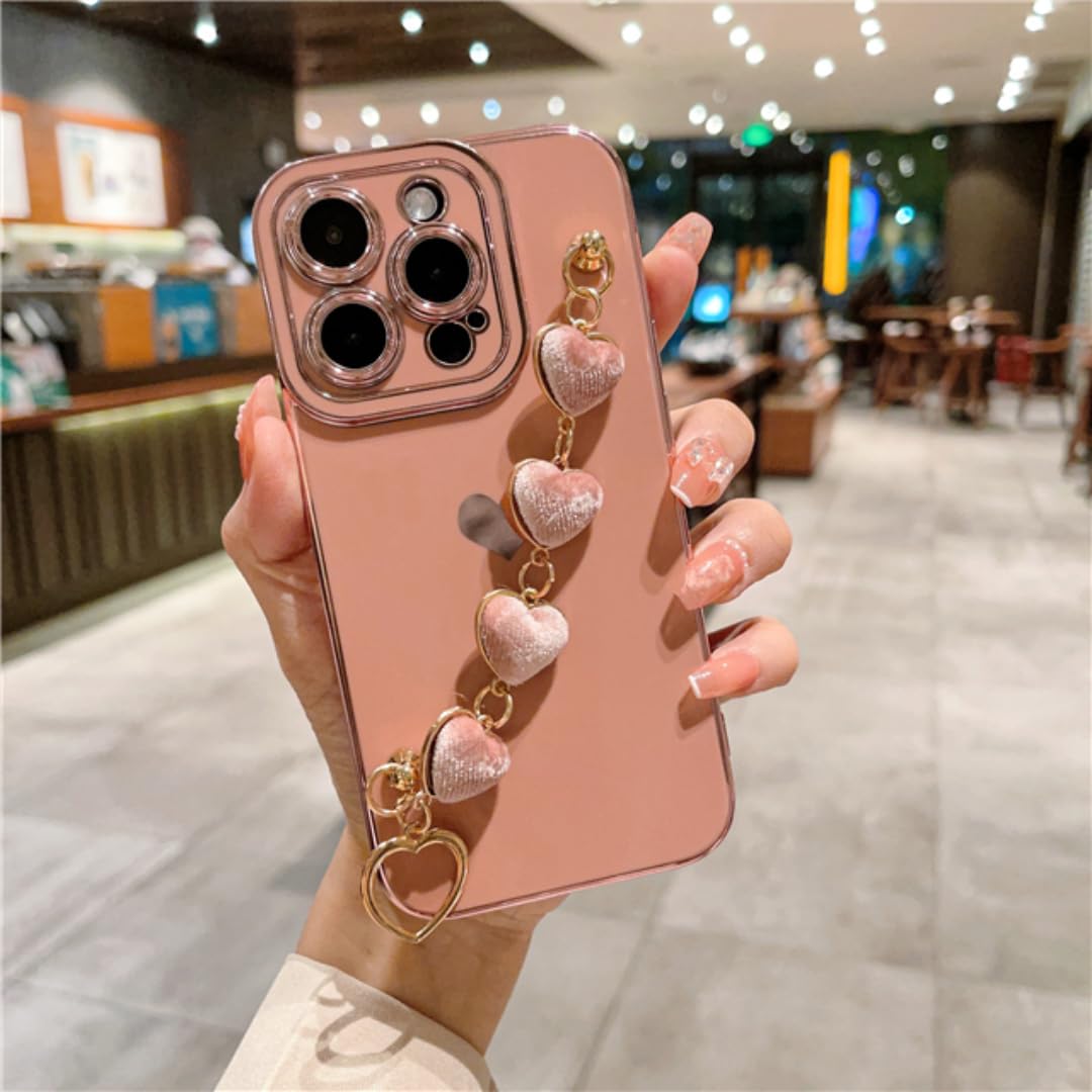 RNOZX Capa de celular com pulseira de luxo folheada a ouro para