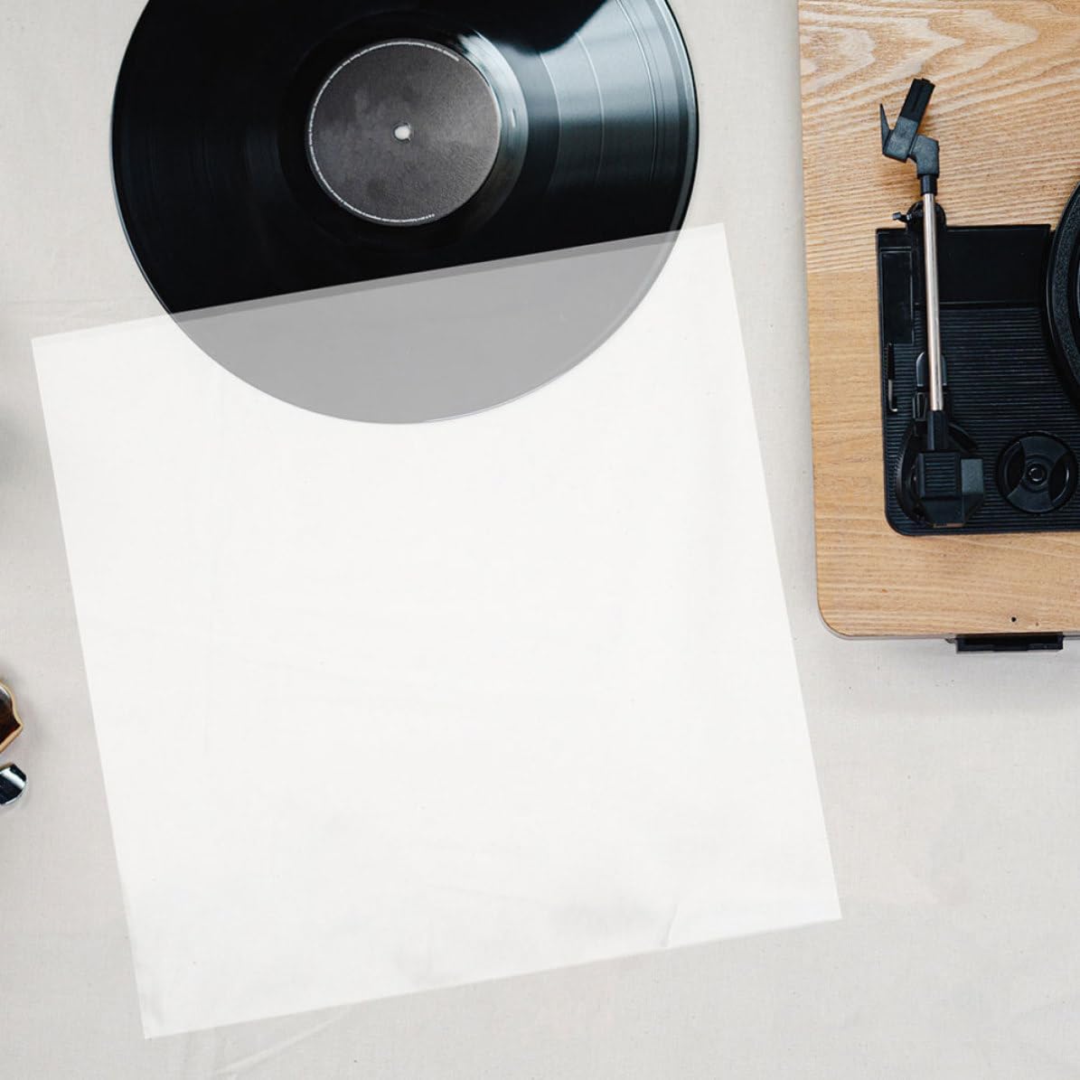 Vinyl 50pcs Protector Plastic Adhesive Outer Sleeves Self Record Bags | Opp Flat Pocket Design, Album Cover Storage, Supplied for Vinyl Record Lovers