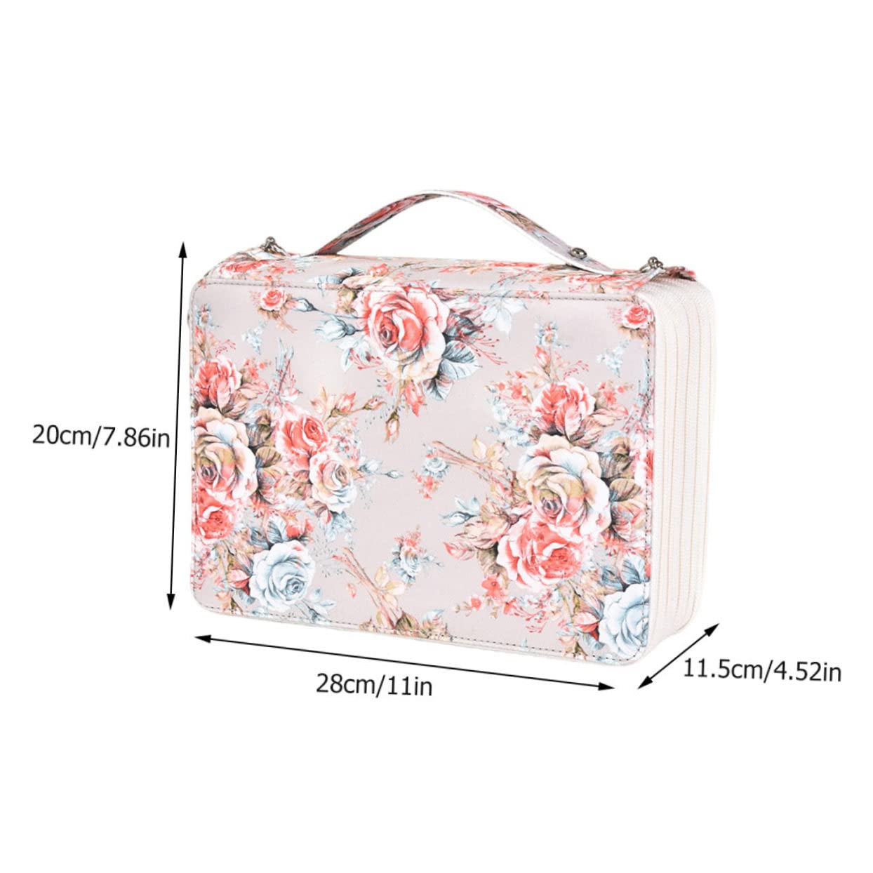 DOITOOL Astuccio Portapenne Beige Grande Capacità 252 Slot Cerniera | Pu e Poliestere, Elastici Interni per Tenere le Matite, per Scuola e Ufficio, Decorazioni Scuola