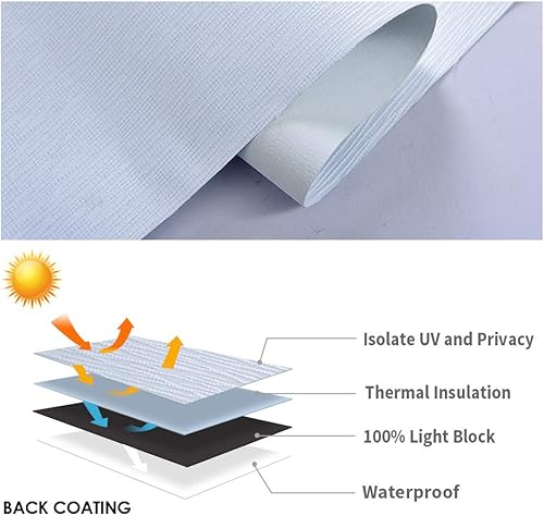 Miniatura 5 de ALLBRIGHT - Persianas opacas enrollables para ventanas con aislamiento térmico a rayas Jacquard