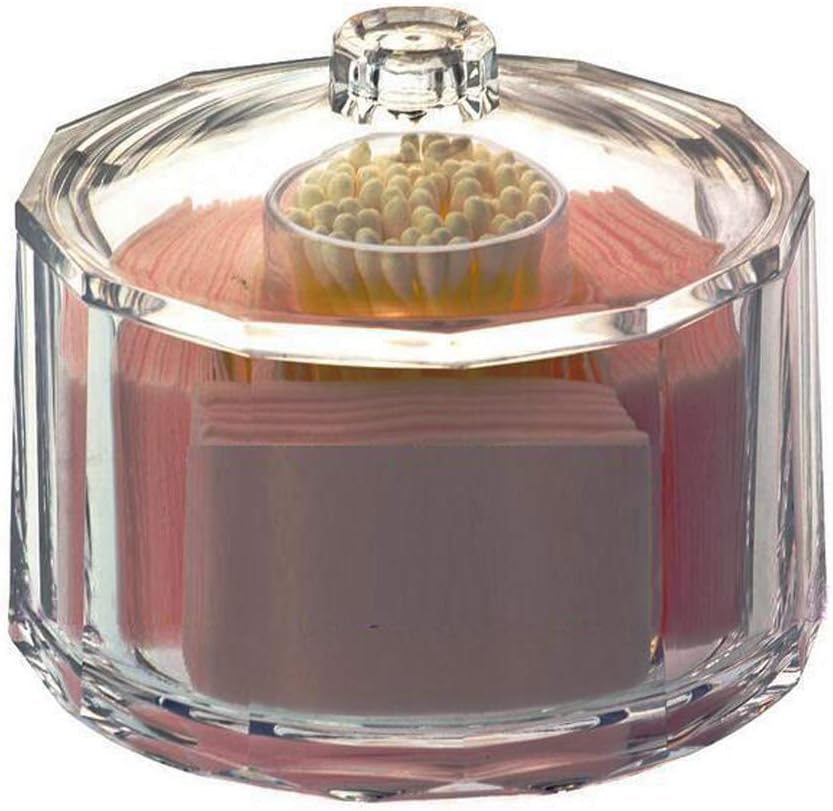 60% оƒƒ Dіѕсоunt Clear Acrylic Candy Dish Storage Jar Sweet Container Cotton Swab Holder with Lid,Φ14.7xH12.5cm, YTBH-08085