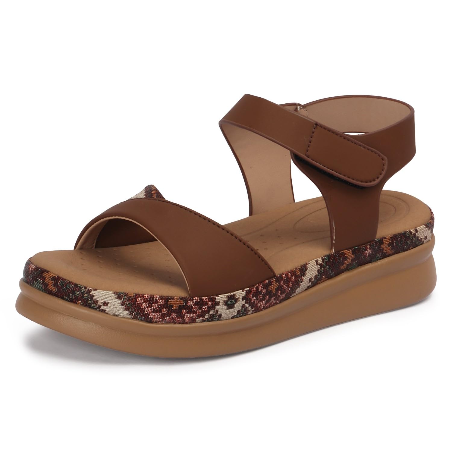 Sandals Wedges for Women Stylish Flat | Lightweight Comfortable Slip-On Sandals for Women | Soft Cushioned Footbed for All Day Comfort| Doctor Sole Orthopedic Durable Footwear SD429-image-29