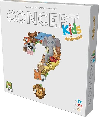 Concept Kids Animals - Juego cooperativo de adivinanzas de animales para niños. Divertido juego de mesa familiar para niños y adultos, a partir de 4