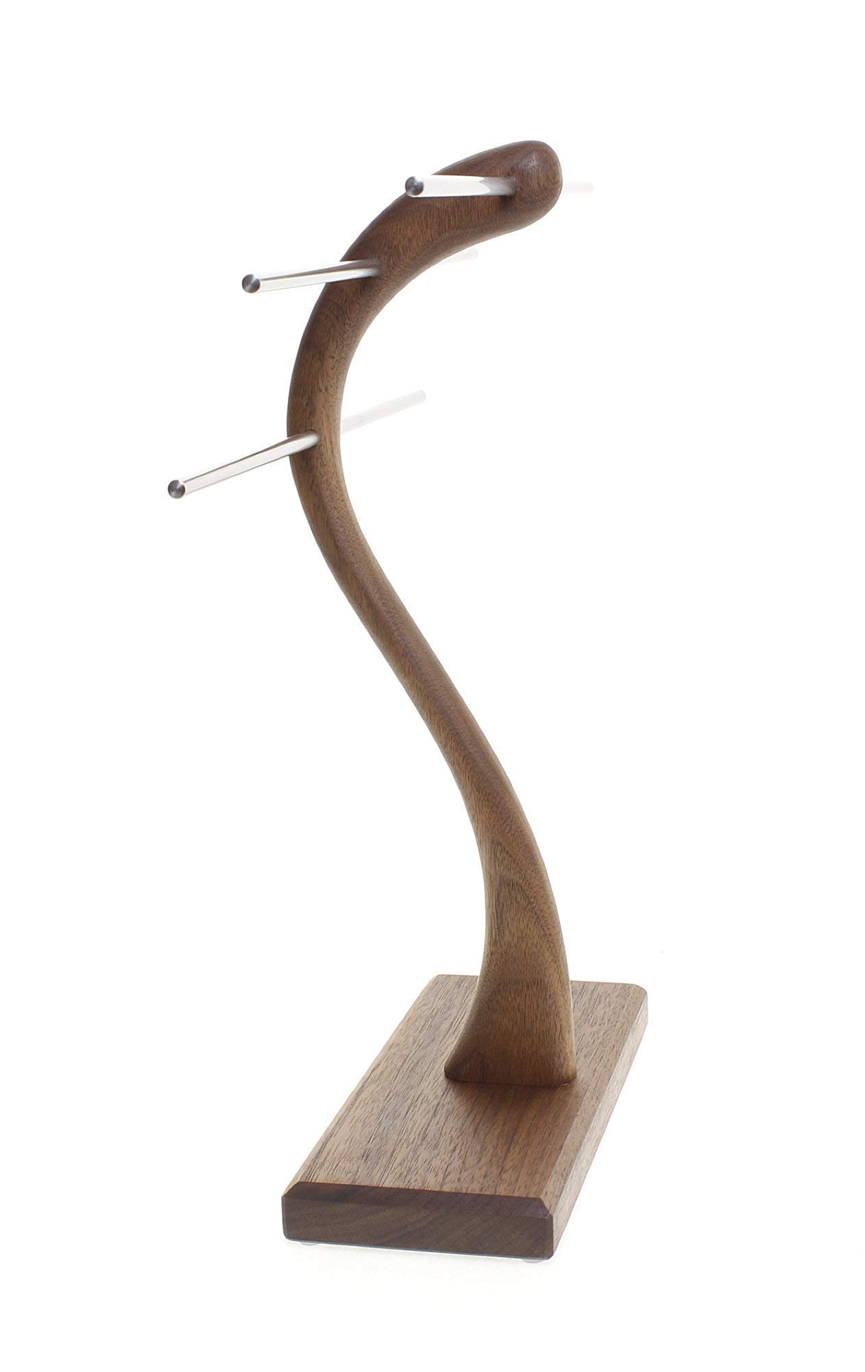Schmuckständer für Ketten, Ohrringe und Armbänder, 3 Stäbe | Nussbaum Massivholz, Handmade in Germany