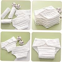 Vista 8 de 5 unidades de pañales de algodón para recién nacidos, reutilizables, lavables, absorbentes, suaves, transpirables, para viajes en casa