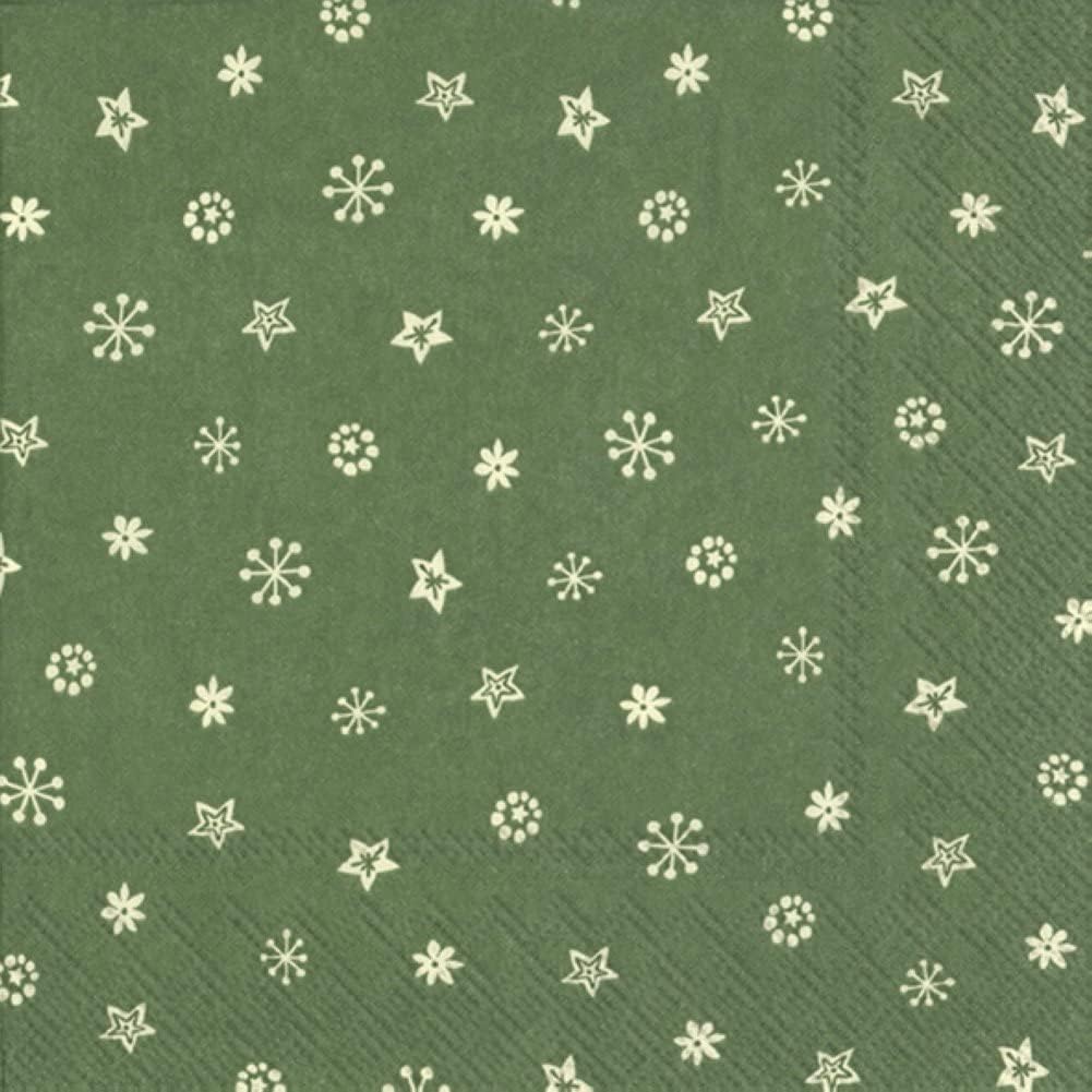 IHR 20 Luxury Paper Lunch Napkins- Little Joy (Cream & Green)