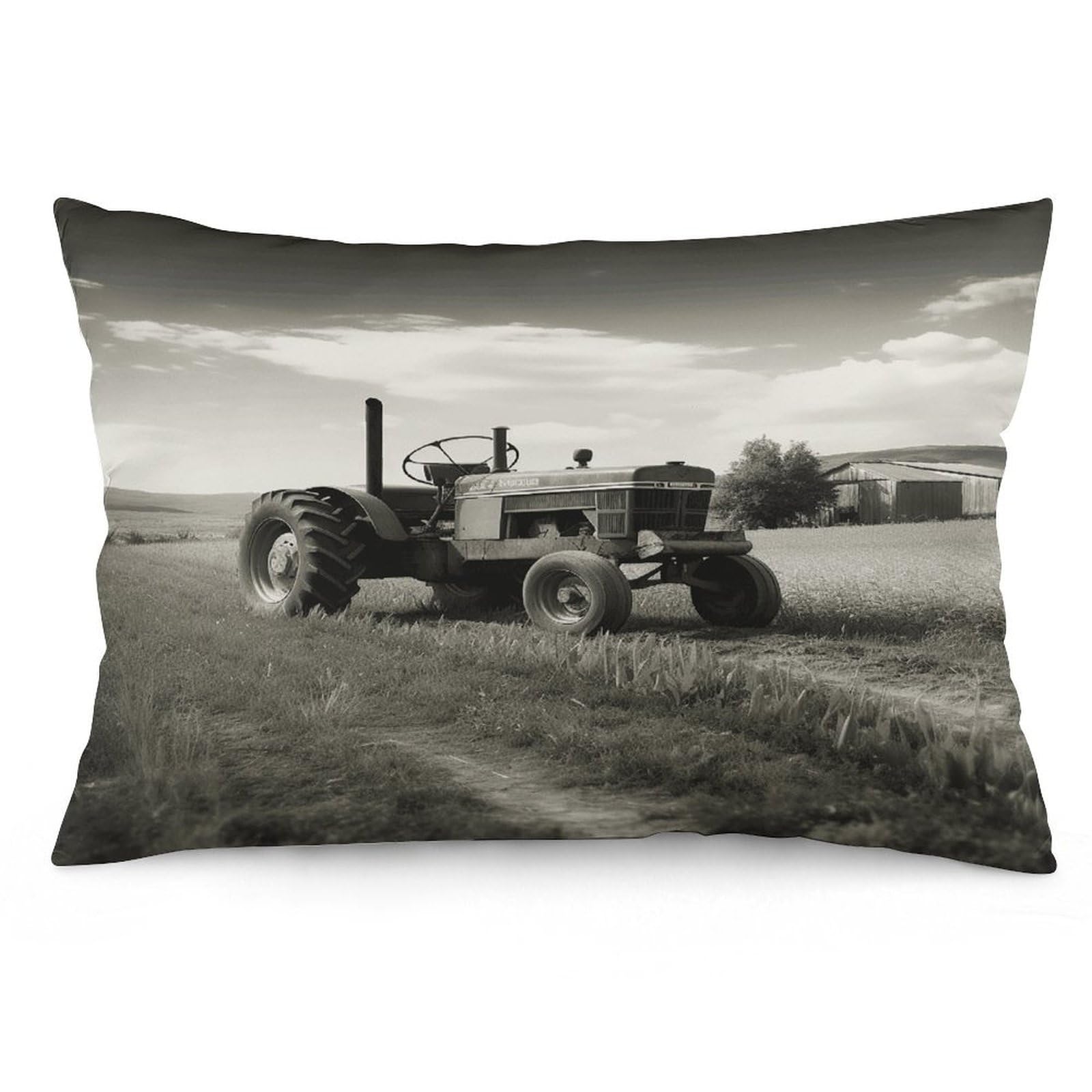 Tractor Agriculture Tranquil Throw Pillow Cover Soft Pillow Case Decorative Lumbar Pillow Cover Cozy Throw Pillowcase Polyester Rectangular Cushion Case Decor for Couch Sofa Bed