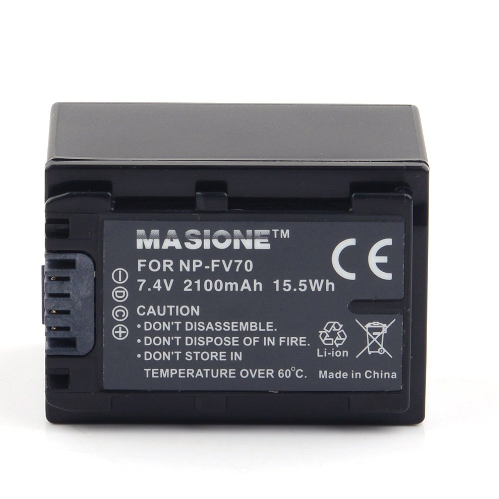 Masione NP-FV70 battery 7.4V 2100MAH, Replacement for SONY DCR-DVD, DCR-HC, DCR-SR, DCR-SX, HDR-CX, HDR-HC, HDR-SR, HDR-UX, HDR-XR Series Camcorder