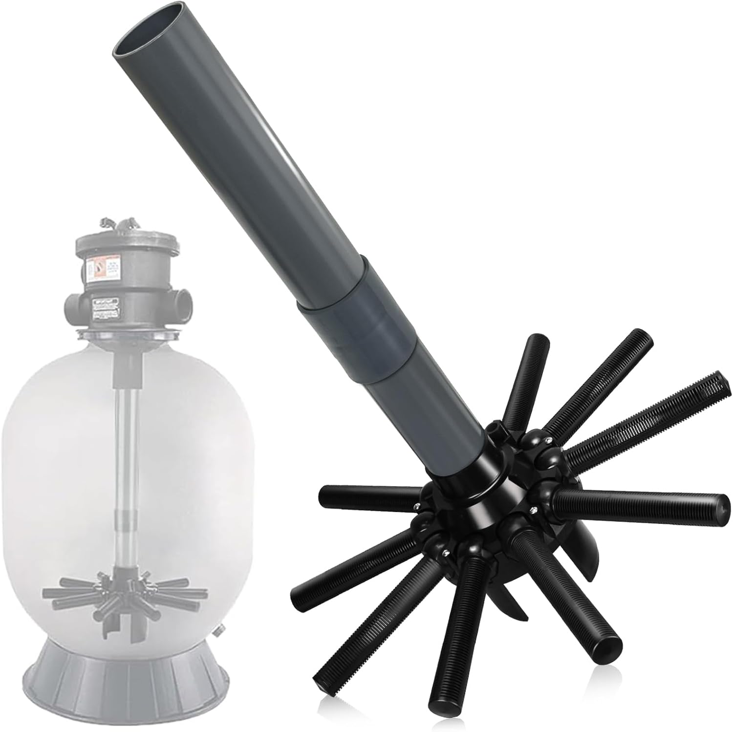 SWX236DA2 Lateral Assembly with Center Pipe Compatible with Hayward Swim Pro Sand Filter SW-236T SW236TX5S E200 (2003-Present), Folding Umbrella Design, Anti-Sand Pool Filter Replacement Part