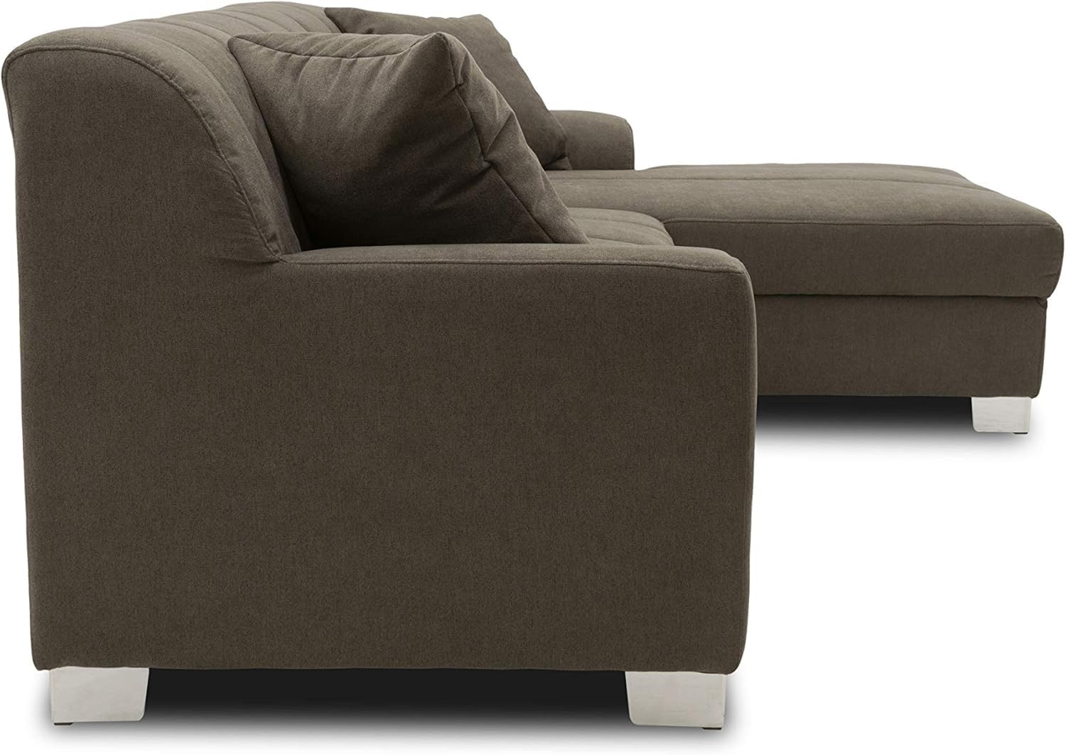 DOMO. collection Ecksofa Capri, Sofa in L-Form, Couch, Polsterecke, Eckcouch, Sofa-Garnitur, Longchair rechts 239 x 152 x 75 cm (BxTxH), khaki