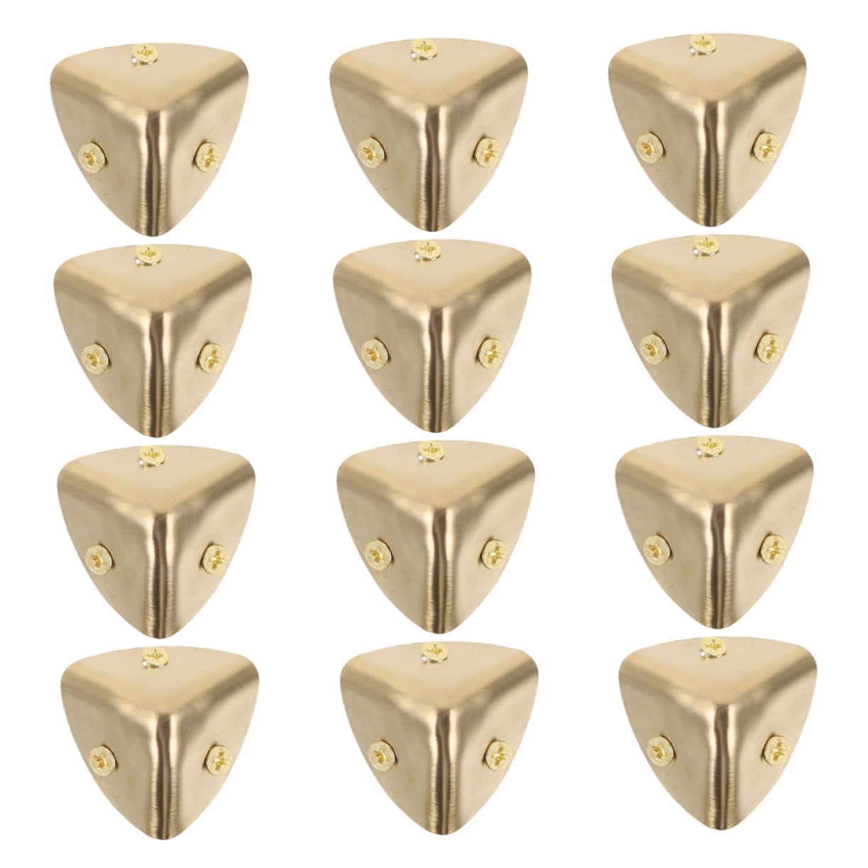 Holibanna Stainless Steel 90 Degree Box Corners Furniture Edge Protectors Wood Cabinet Case Guards 12 Pieces for Durability Decor