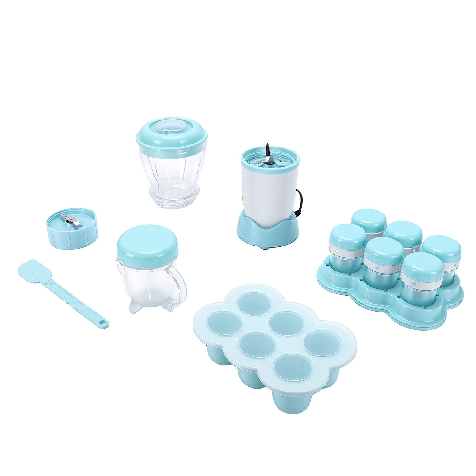 ZJchao Robot Culinaire pour bébé 200 W, Mélangeur en Acier Inoxydable, Fabricant D'Aliments pour Nourrissons avec Jus de Légumes, Hachage de Viande, Broyeur pour la Préparation de (Prise UE 220-240V)