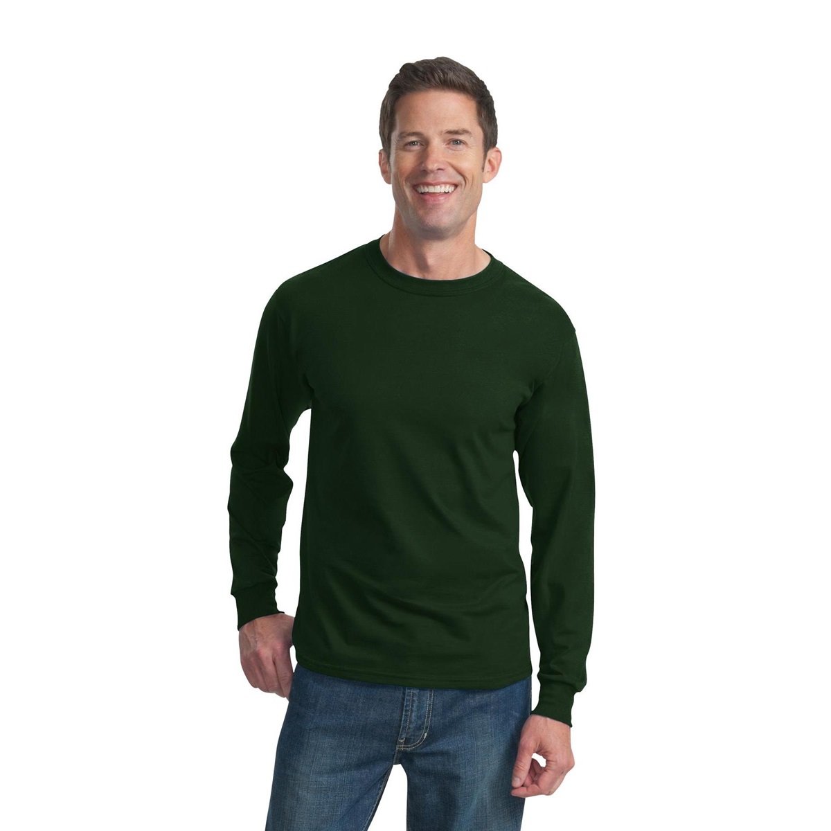 Heavy Cotton HD 100% Cotton Long Sleeve T-Shirt Forest Green XX-Large