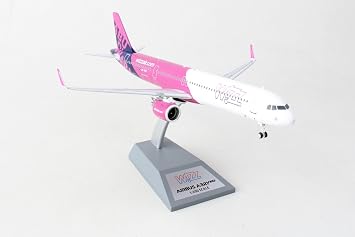 1200 Wizz Air Abu Dhabi Airbus A321-271NX A6-WZD W/Stand