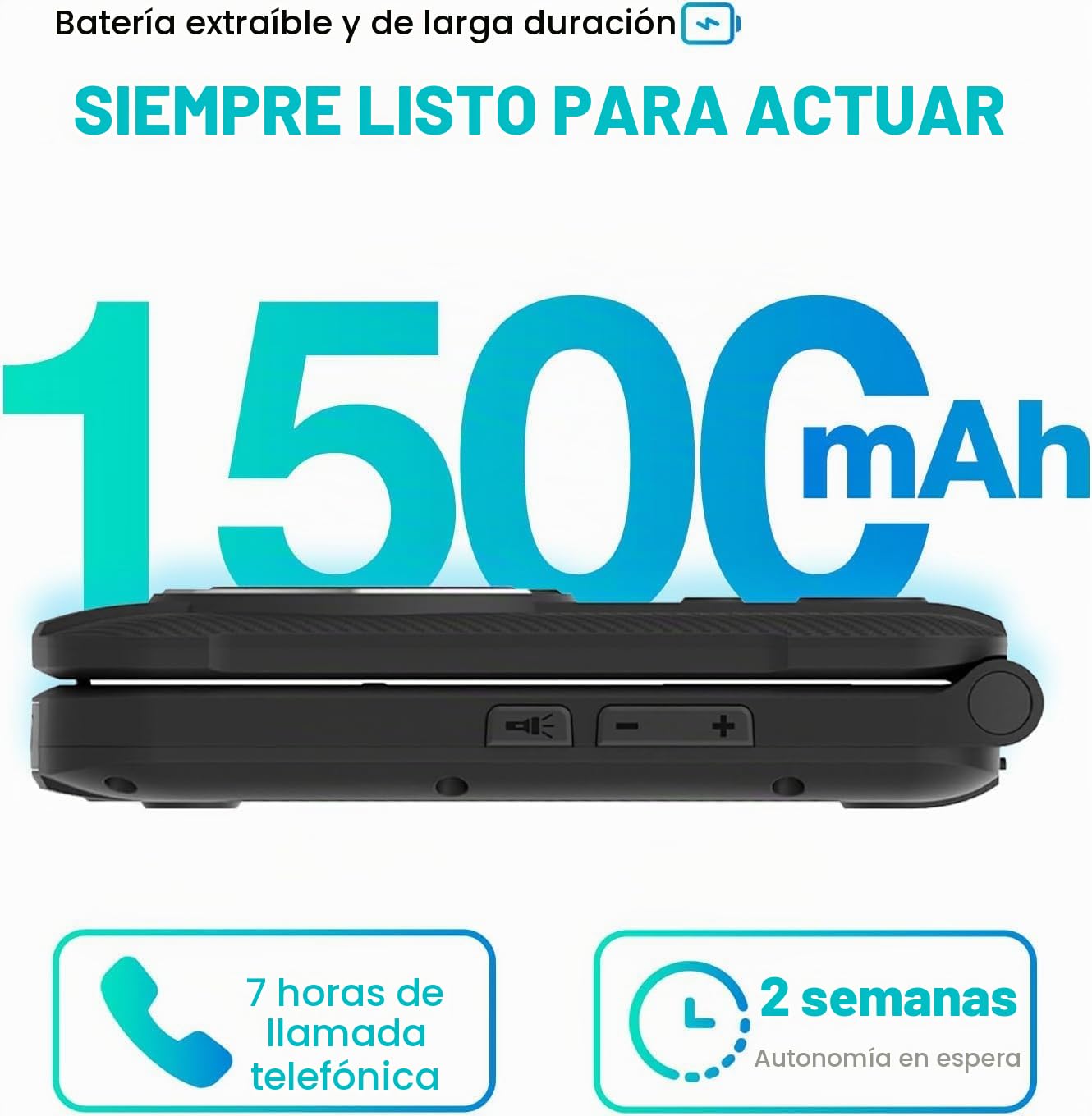 AGM M8 Flip Flip Phone sin Contrato, teléfono móvil 4G Senior con Botones Grandes, Resistente al Agua y a Las caídas, SOS, Compatible con audífonos, marcación rápida/1500 mAh/104 dB Altavoz