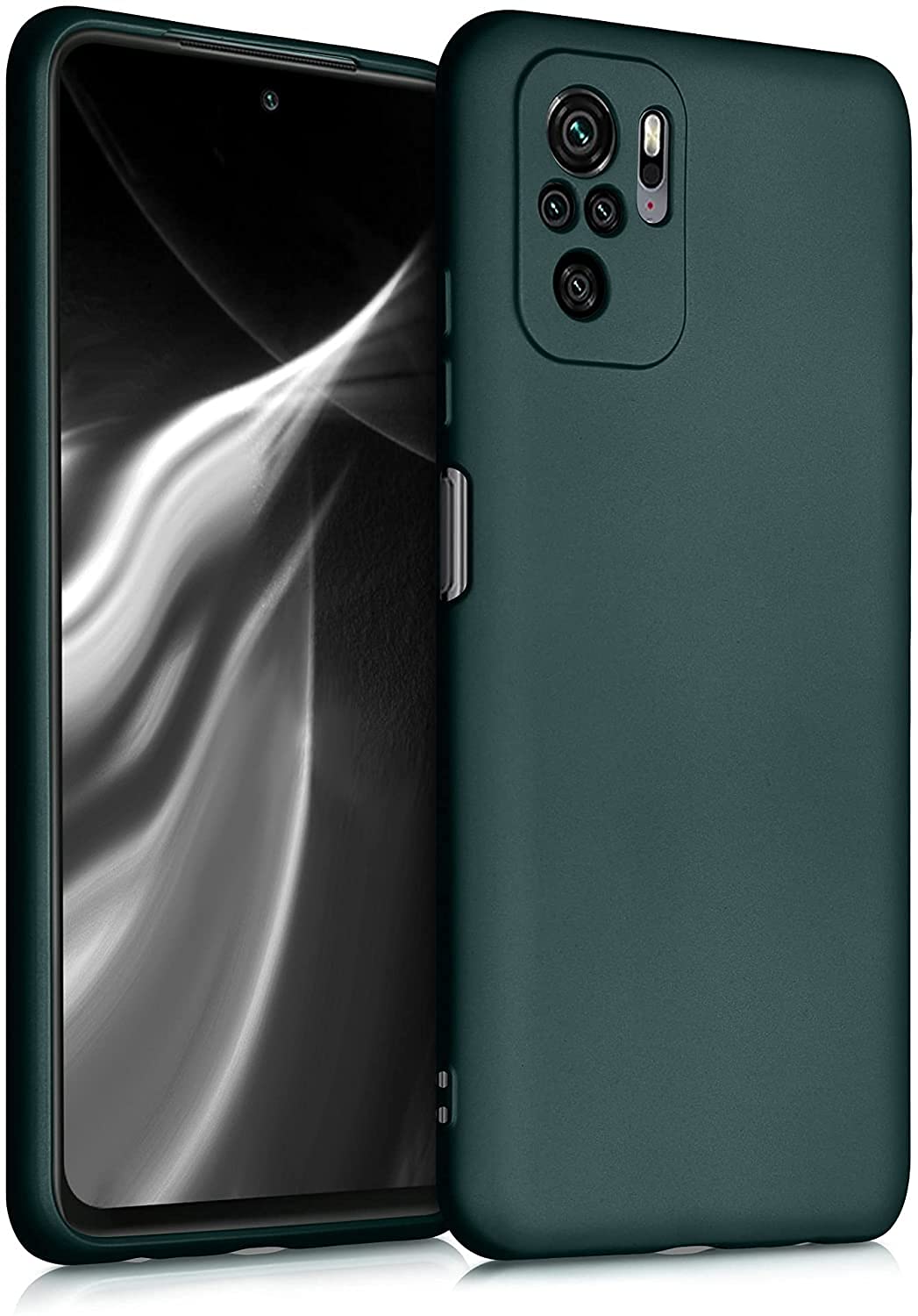 Redmi Note 10 Case Cover Rubberised Matte Soft Silicone TPU with Camera Protection Flexible Back Case Cover for Redmi Note 10 (Green)