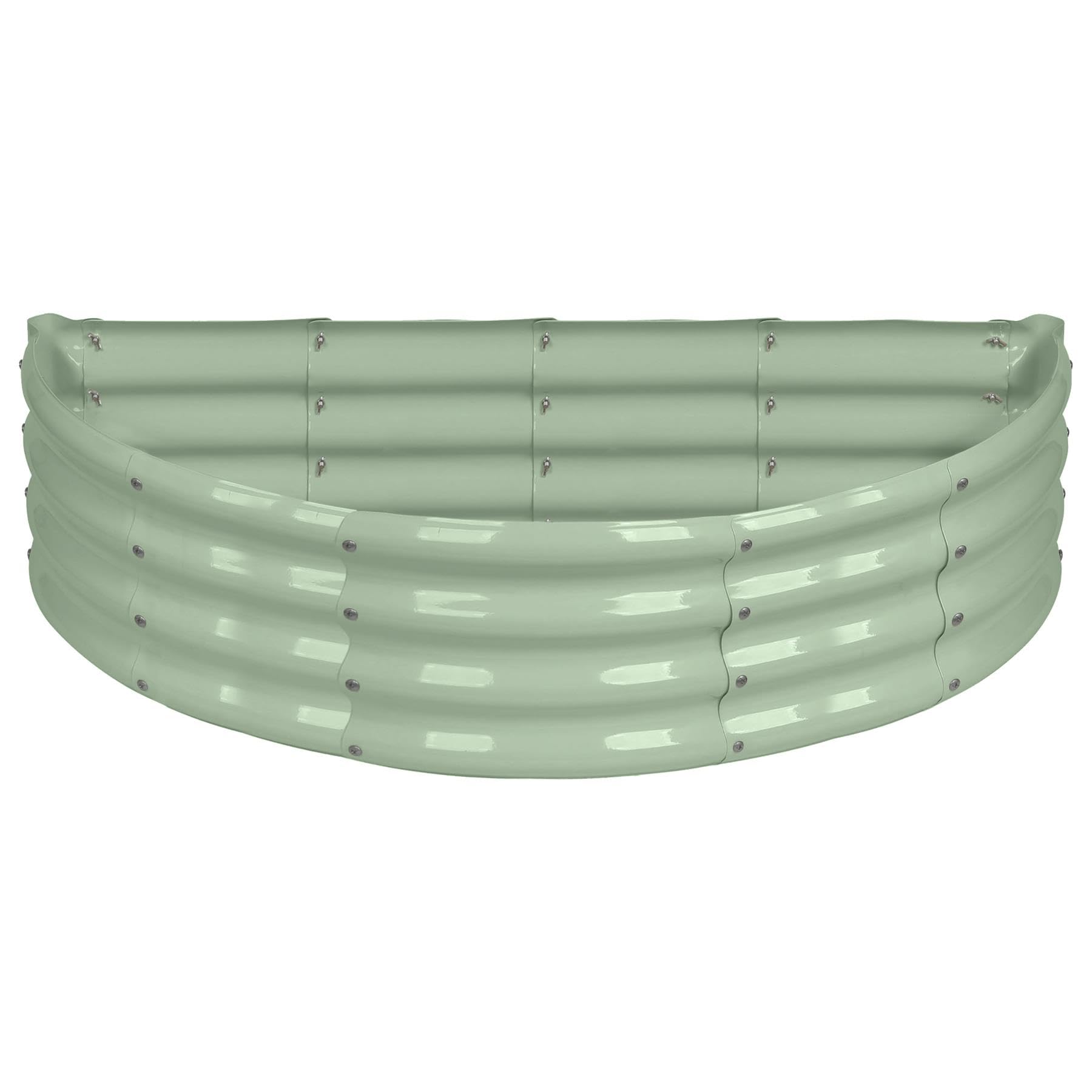 Semicircular Raised Garden Bed - Galvanised Steel - 120cm x 60cm - Harbour Housewares