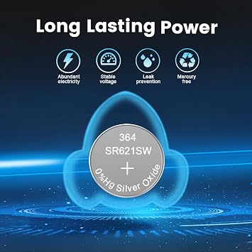10 Pack 364 SR621SW Watch Battery 363 164 AG1 1.55V Silver Oxide Battery
