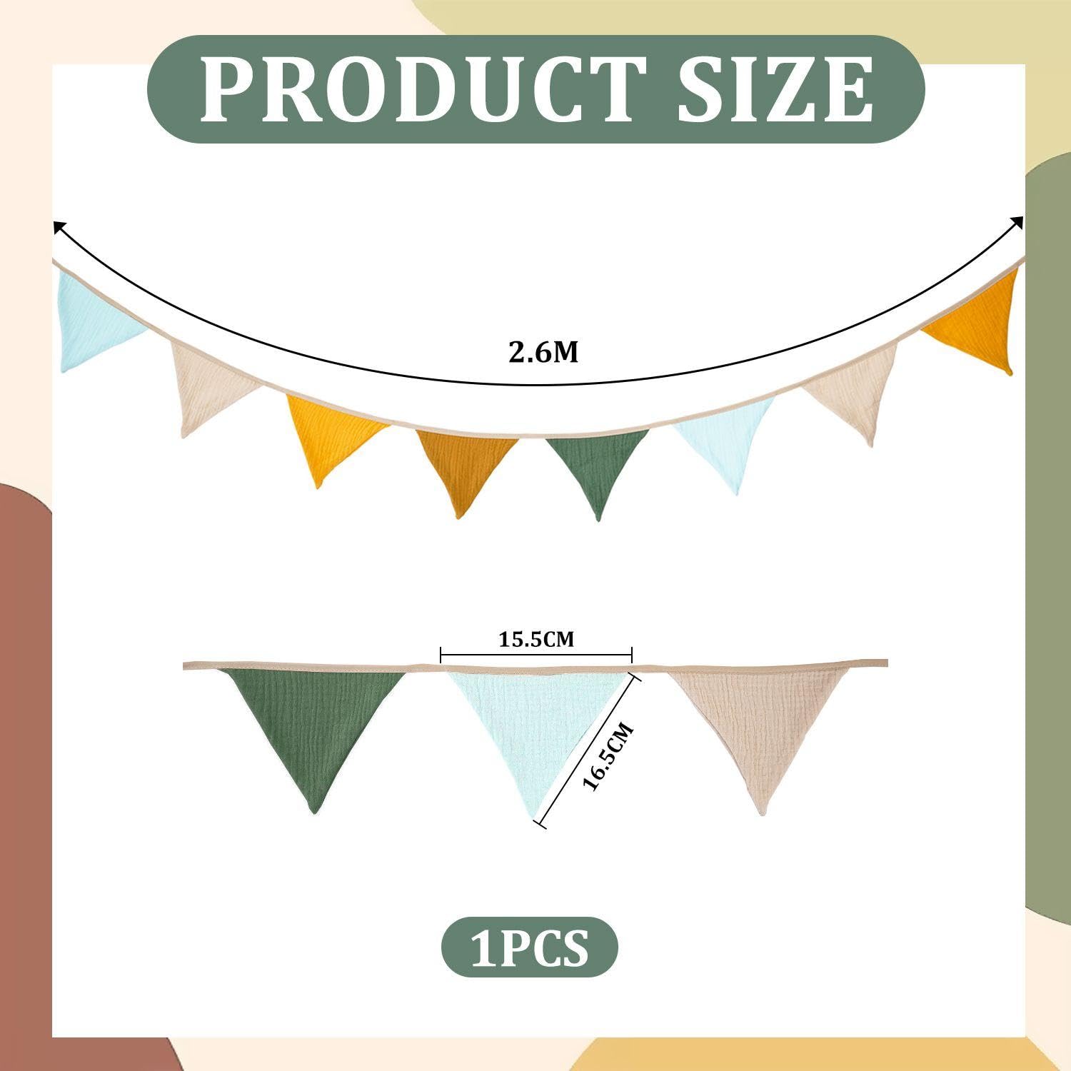 EOWVISN 1 Piece Pennant Pull Flag, Decorative Pull Flag, Children'S Room Bunting, Wall Decoration, Home Decoration Supplies - Image 2