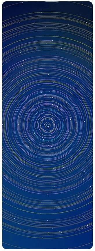 VSousT Tong Natural Rubber Yoga Mat Non-slip Collapsible Portable Professional Thin Section Fitness Yoga Blanket (Color : Time vortex, Size : 0.4mm)
