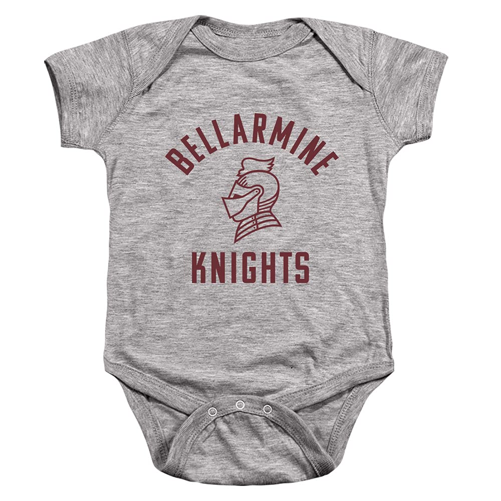 Bellarmine University Official One Color Bu Knights Logo Unisex Infant Snap Suit for Baby,Athletic Heather, 12 Months