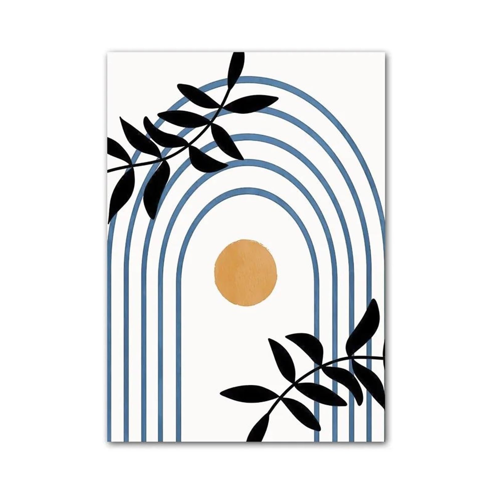 XENITE Wall Art Canvas Prints Mountain Sun Lines Rainbow Leaves Geometry Wall Art Canvas Painting No Frame Abstract Posters Prints Pictures For Home Decor(D,30x40cm)