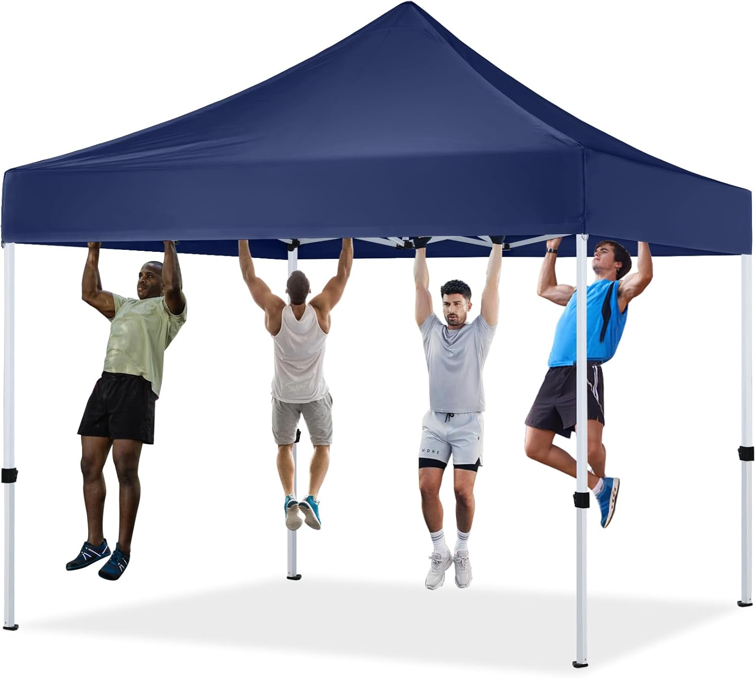 Pop Up Canopy Tent 10x10 for Outdoor Heavy Duty Commercial Instant Sun Shelter,with Wheeled Carry Bags,4Ropes and Stakes and 4 sandbags,Navy Blue Navy Blue 10x10