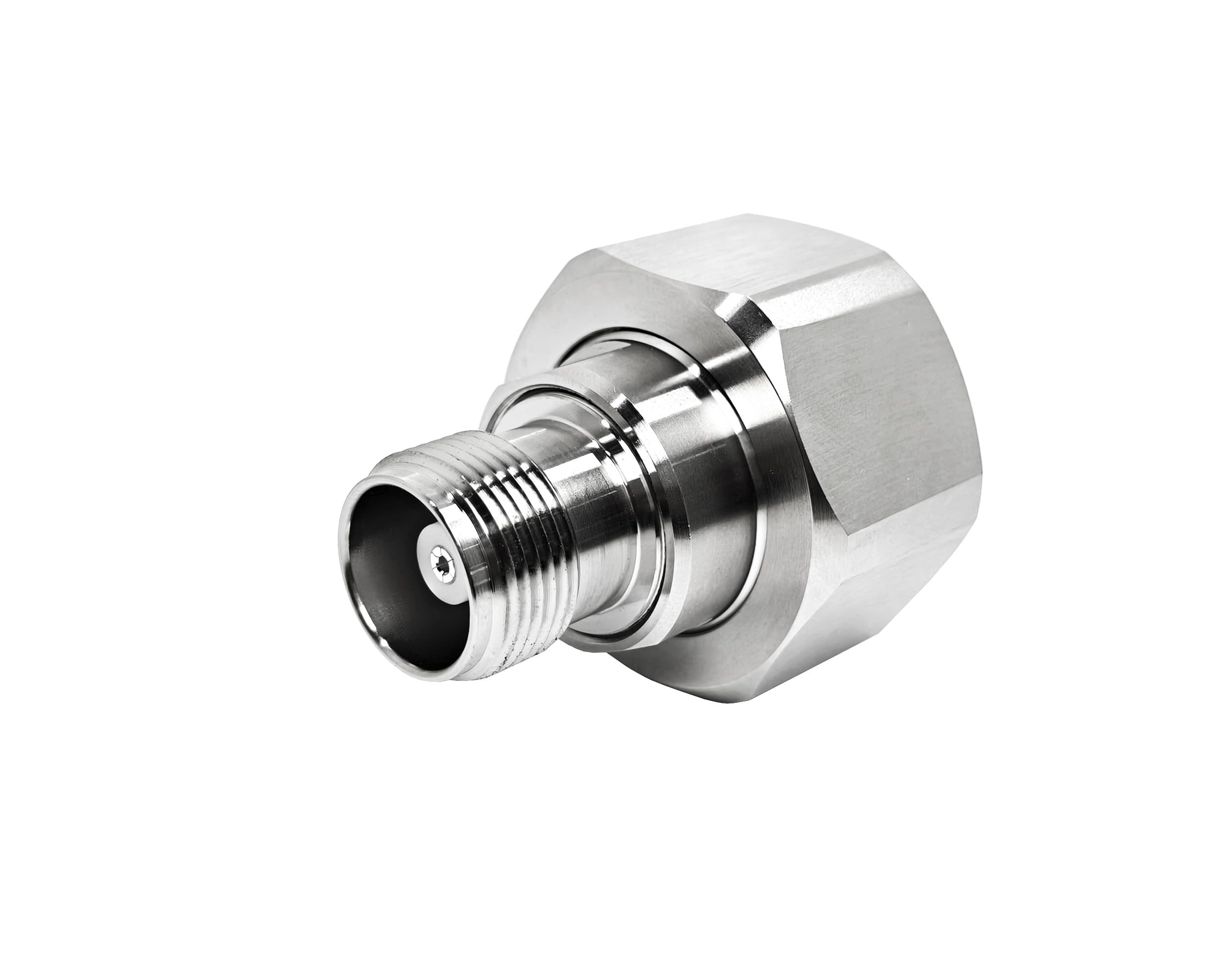 Adaptateur coaxial Haute Tension LC mâle vers connecteur Femelle HN – 50 Ohm, DC-6 GHz, Laiton plaqué tri-Alliage