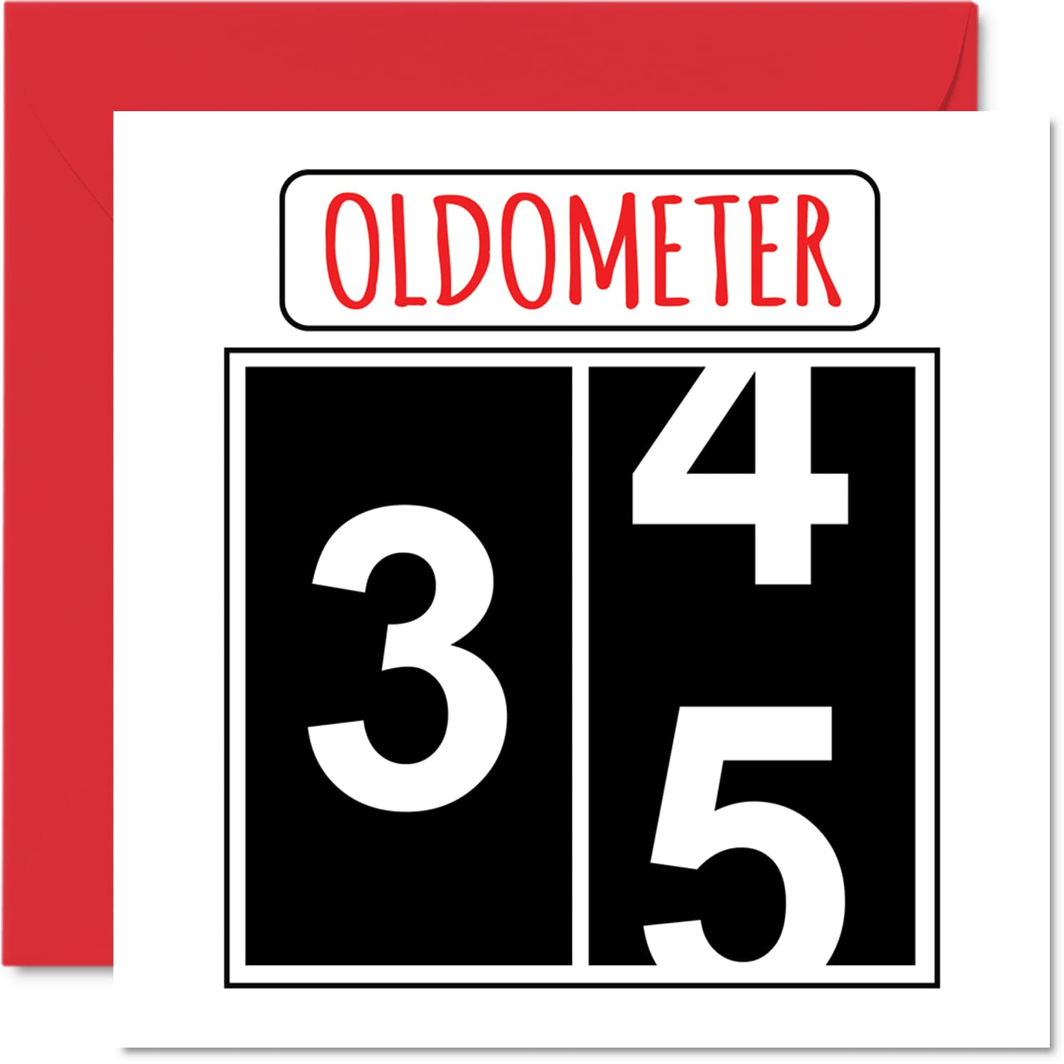 Fun 35th Birthday Cards for Men Woman - Oldometer - Happy Birthday Card for Dad Mum Son Daughter Brother Sister Uncle Auntie Cousin, 145mm Greeting Cards, 35th Card