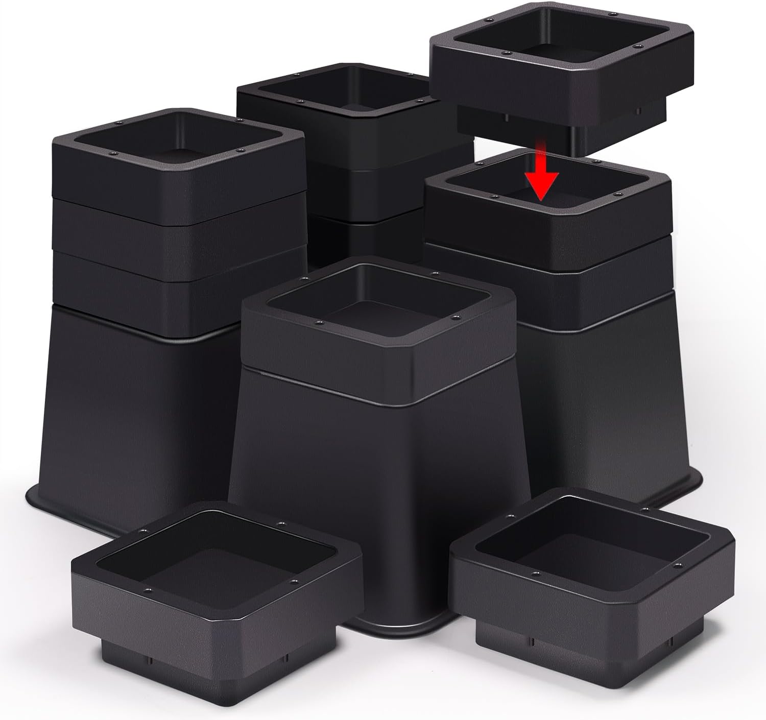Sunifier Adjustable Bed Risers 3,4,5,6 inch Heavy Duty Furniture Risers