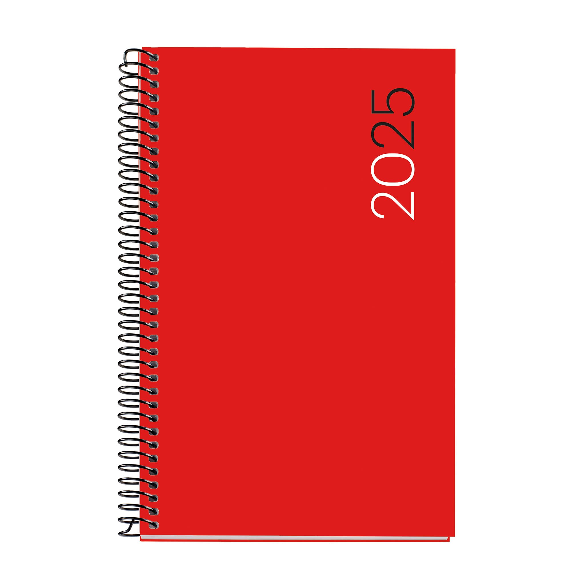 Miquelrius, 2025 Diary, Yearly Diary 117 x 182 mm, Day Page Agenda, Flexible Polypropylene Cover, Spiral, Paper 80 g/m²