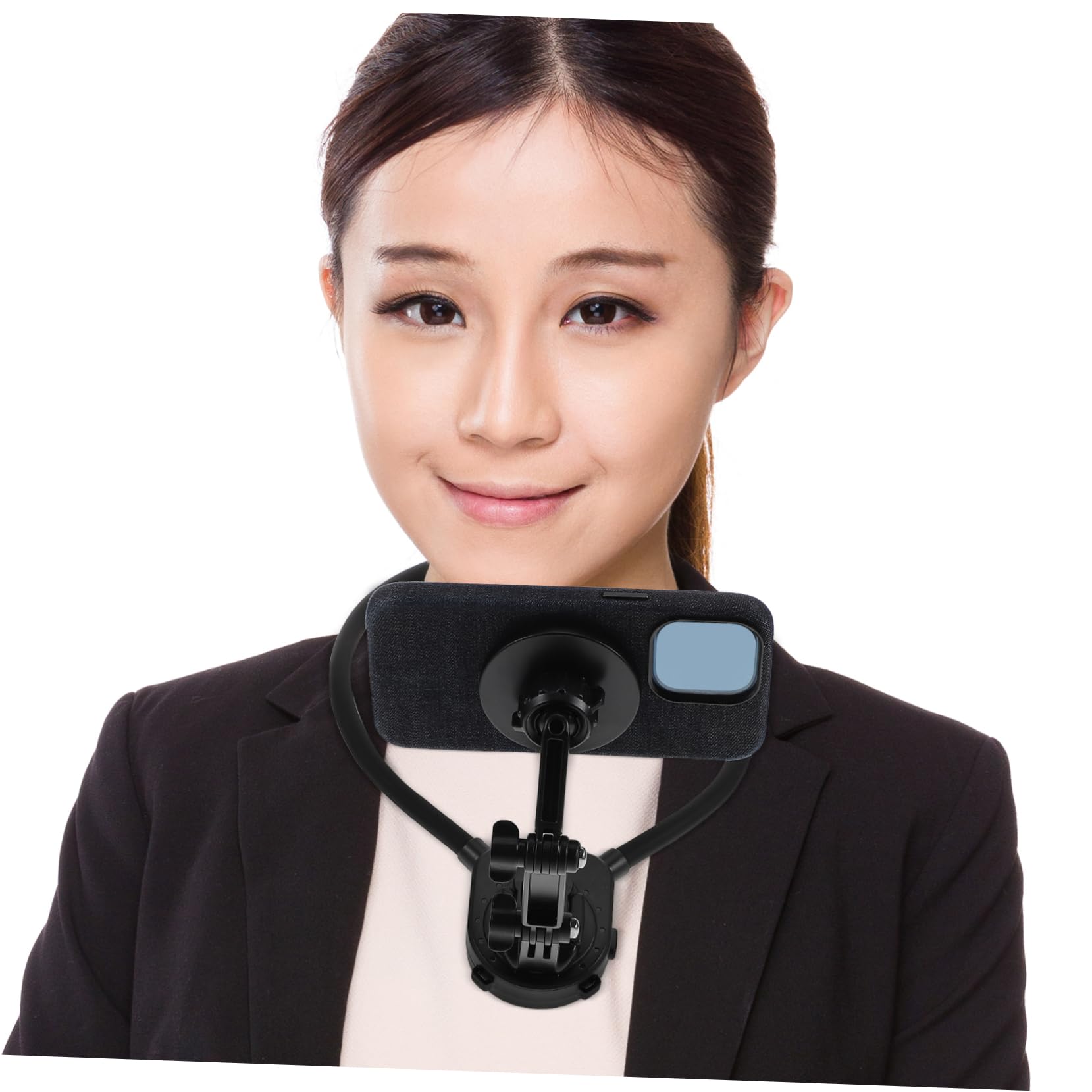 Supporto per Telefono Gancio Magnetico per Collo, Supporto Smartphone Collo, Riprese Pov Stabili per Bici e Sci, Nero