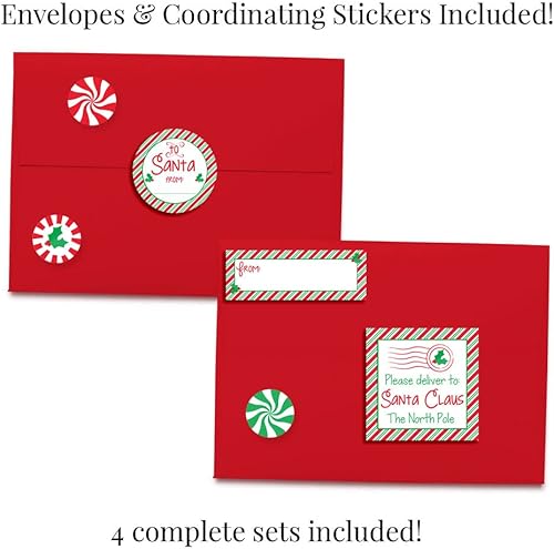 Miniatura 3 de Kit oficial de Carta a Santa, 4 tarjetas de relleno de recuerdos navideños de 5 x 7 pulgadas Keep Precious Fleeting Moments Alive de alta calidad,