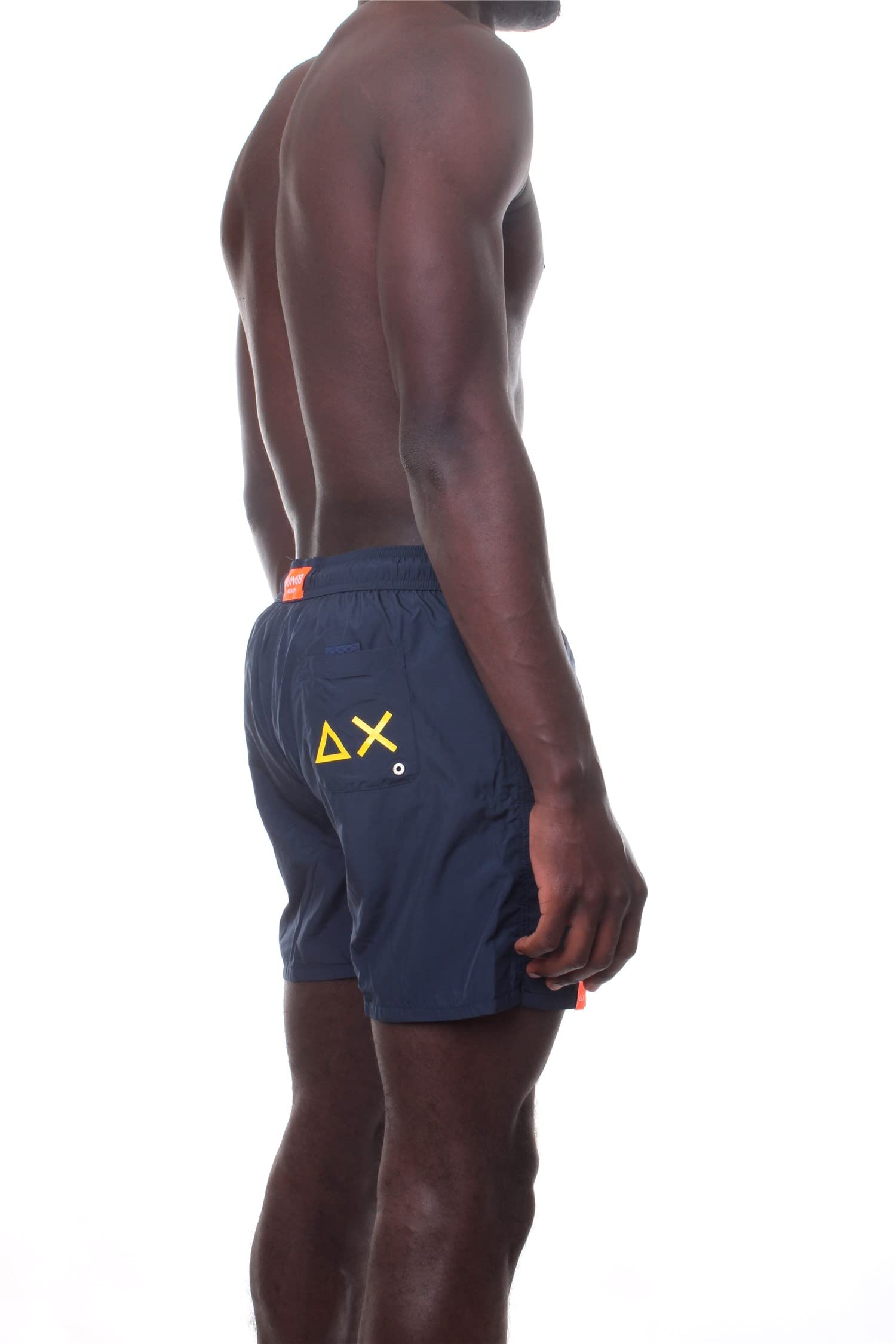 Sun68 Uomo Swim Pant With Macro Logo On Front H32103 07 Col.Navy Blue L/Blu