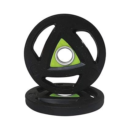 Body Maxx 15 KG X 2 Olympic Weight, Rubber Coated Iron Weight Plates, Dumbbell Plates, with Tri-Grip and Centre Hole Diameter 51MM