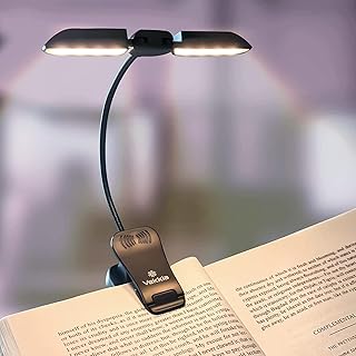 Vekkia 14 LED Rechargeable Book-Light with Clamp for Reading at Night in Bed, Warm/White , 180° Adjustable Clip on Light, Lightweight Eye Care Book Light, Perfect for Book Lovers